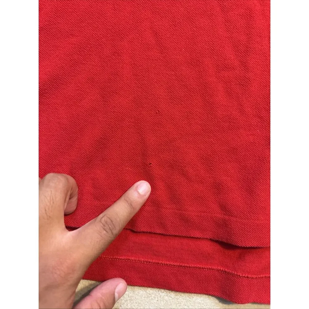 VTG Polo Ralph Lauren Polo Shirt Mens Large Tall Red Polo Match 3 Patch Stampede